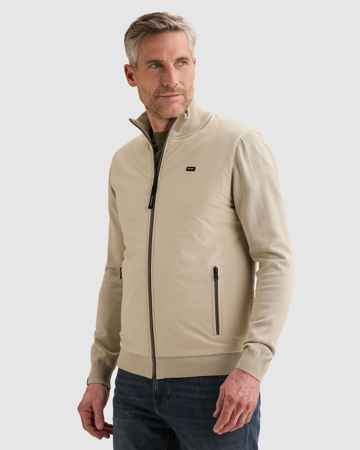 Vanguard Vest van katoen/modal met ritssluiting