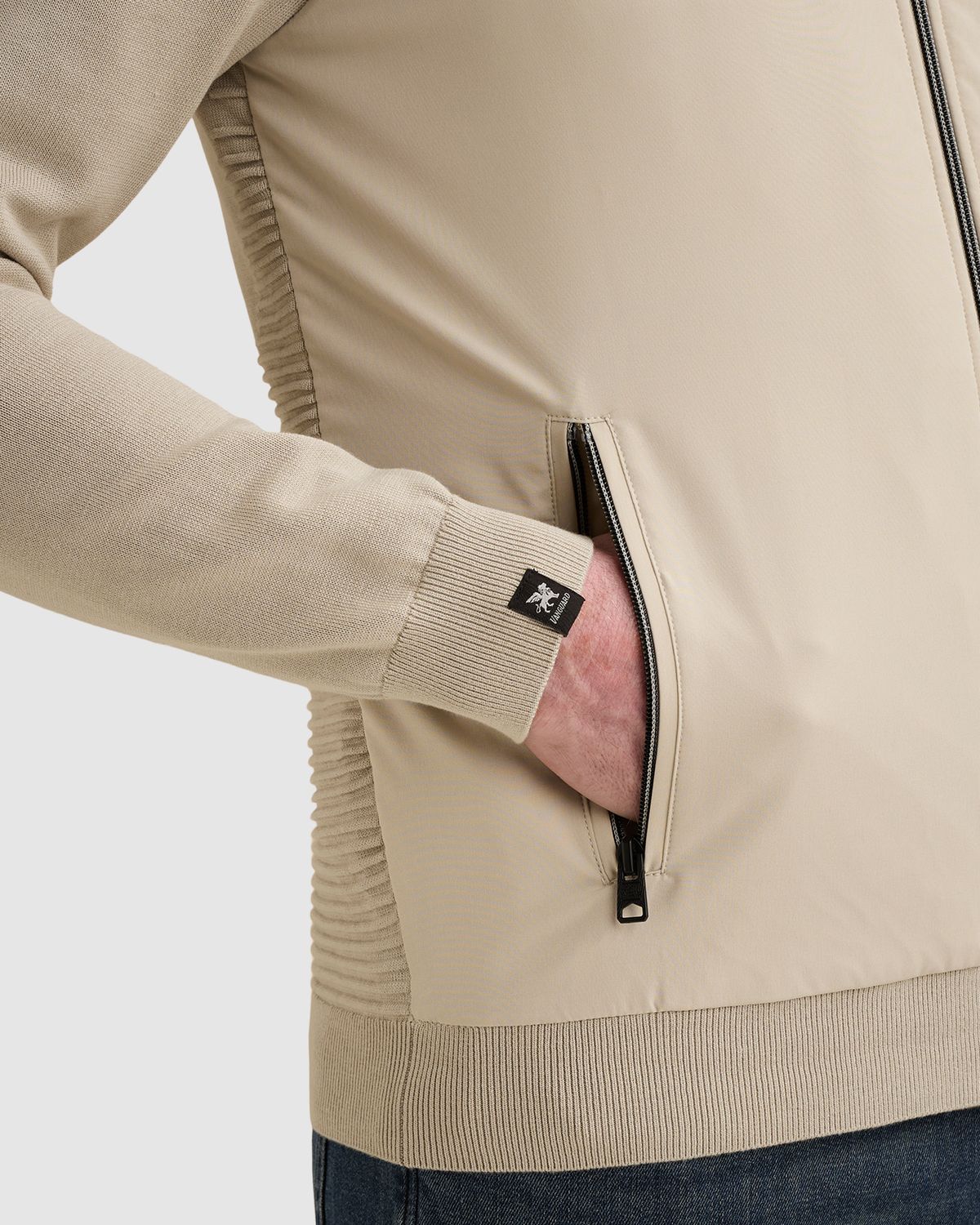 Vanguard Vest van katoen/modal met ritssluiting