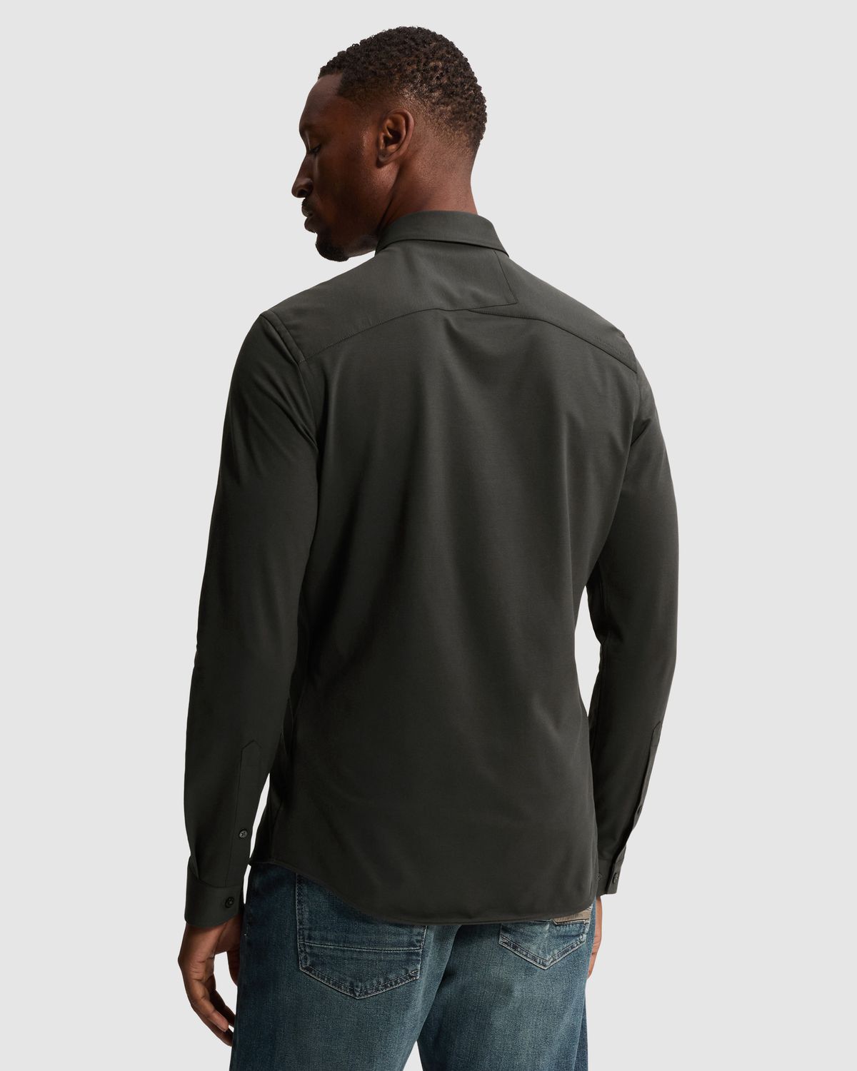 Cast Iron Overhemd van jersey met kentkraag