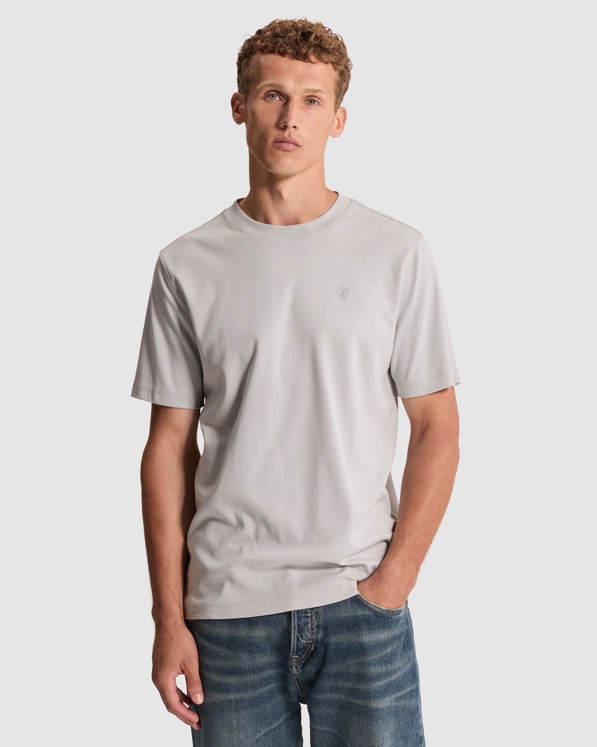 Cast Iron Short sleeve r-neck regular fit in Harbor Mist CTSS2608588