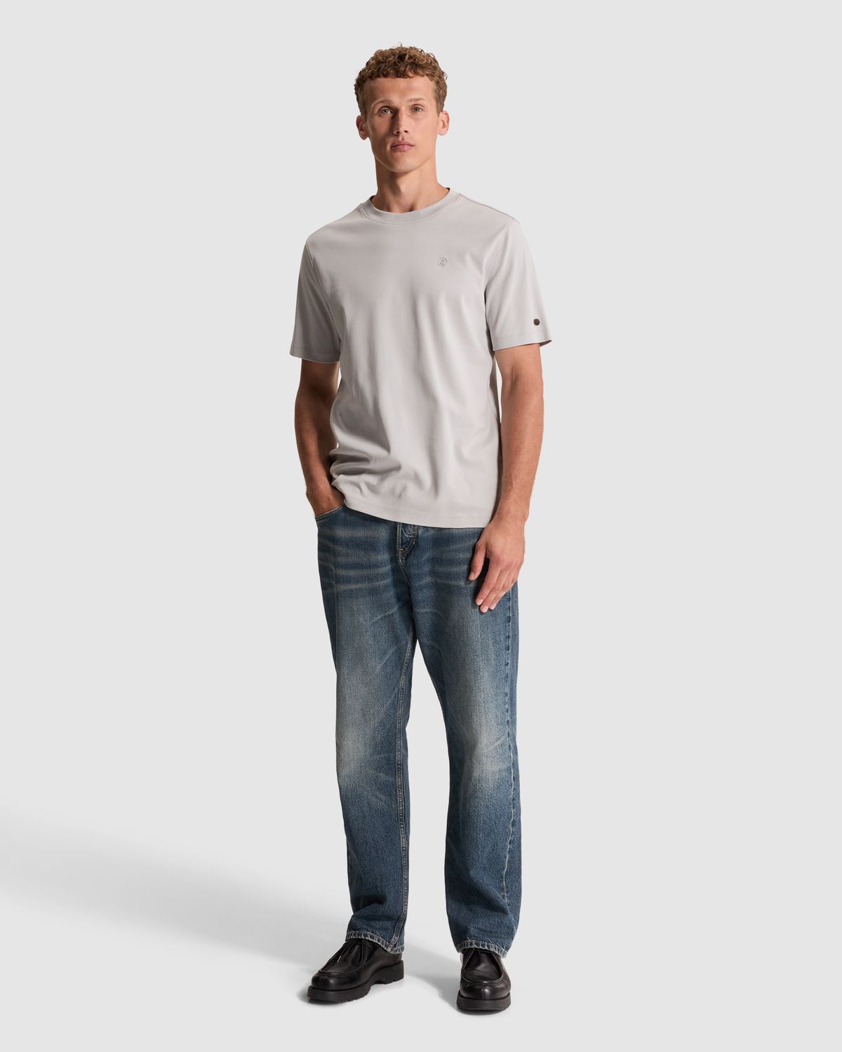 Cast Iron Short sleeve r-neck regular fit in Harbor Mist CTSS2608588