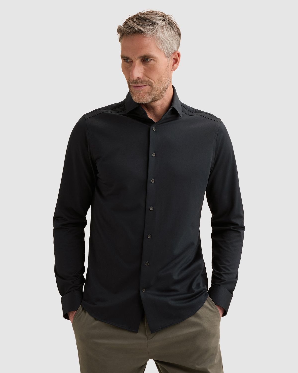 Vanguard Elevated Knit Shirt met widespread kraag