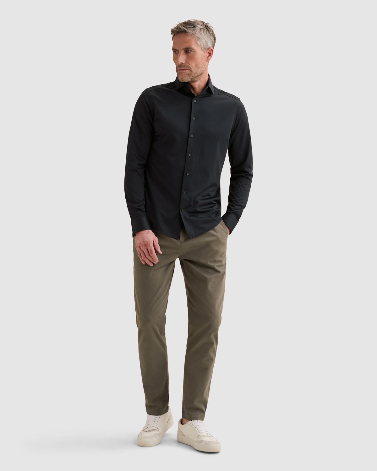 Vanguard Elevated Knit Shirt met widespread kraag