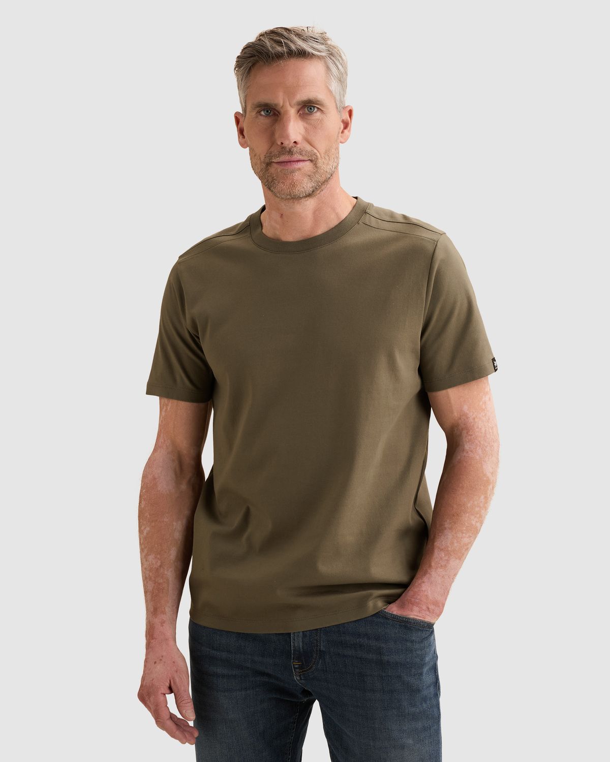 Vanguard T-shirt van gemerceriseerd katoen met ronde hals