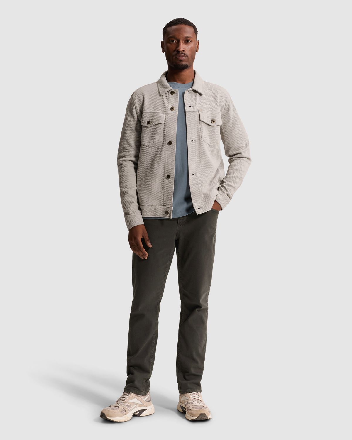 Cast Iron Sweat jacket met trucker look