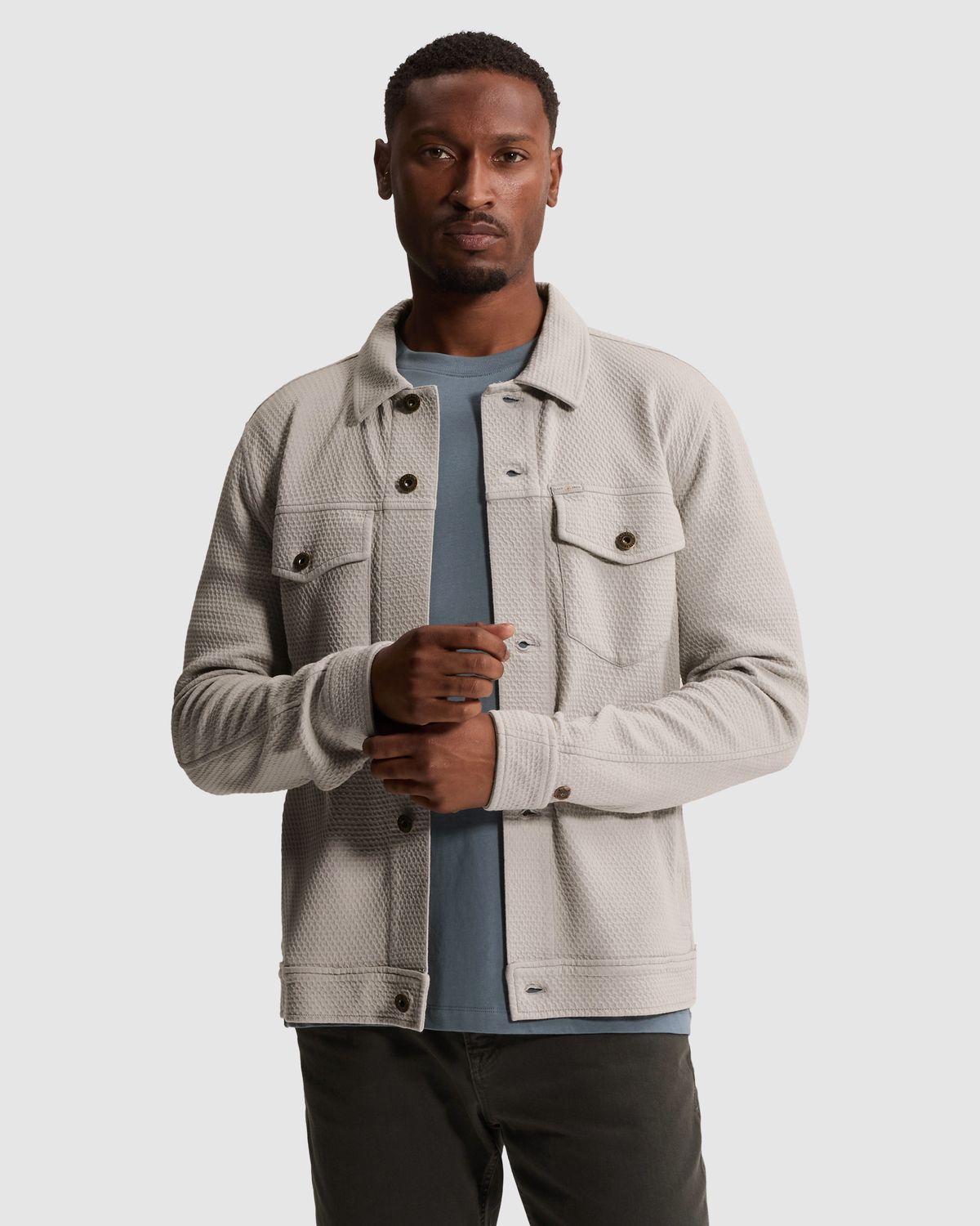 Cast Iron Sweat jacket met trucker look