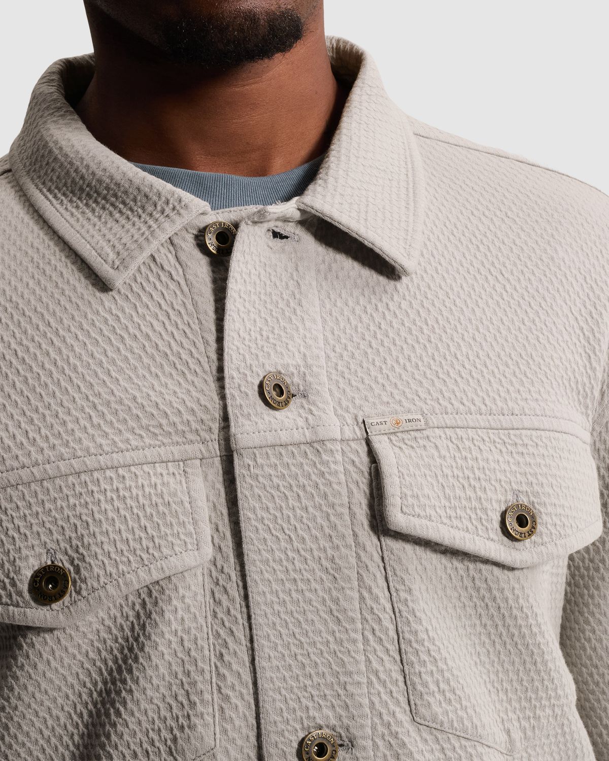 Cast Iron Sweat jacket met trucker look
