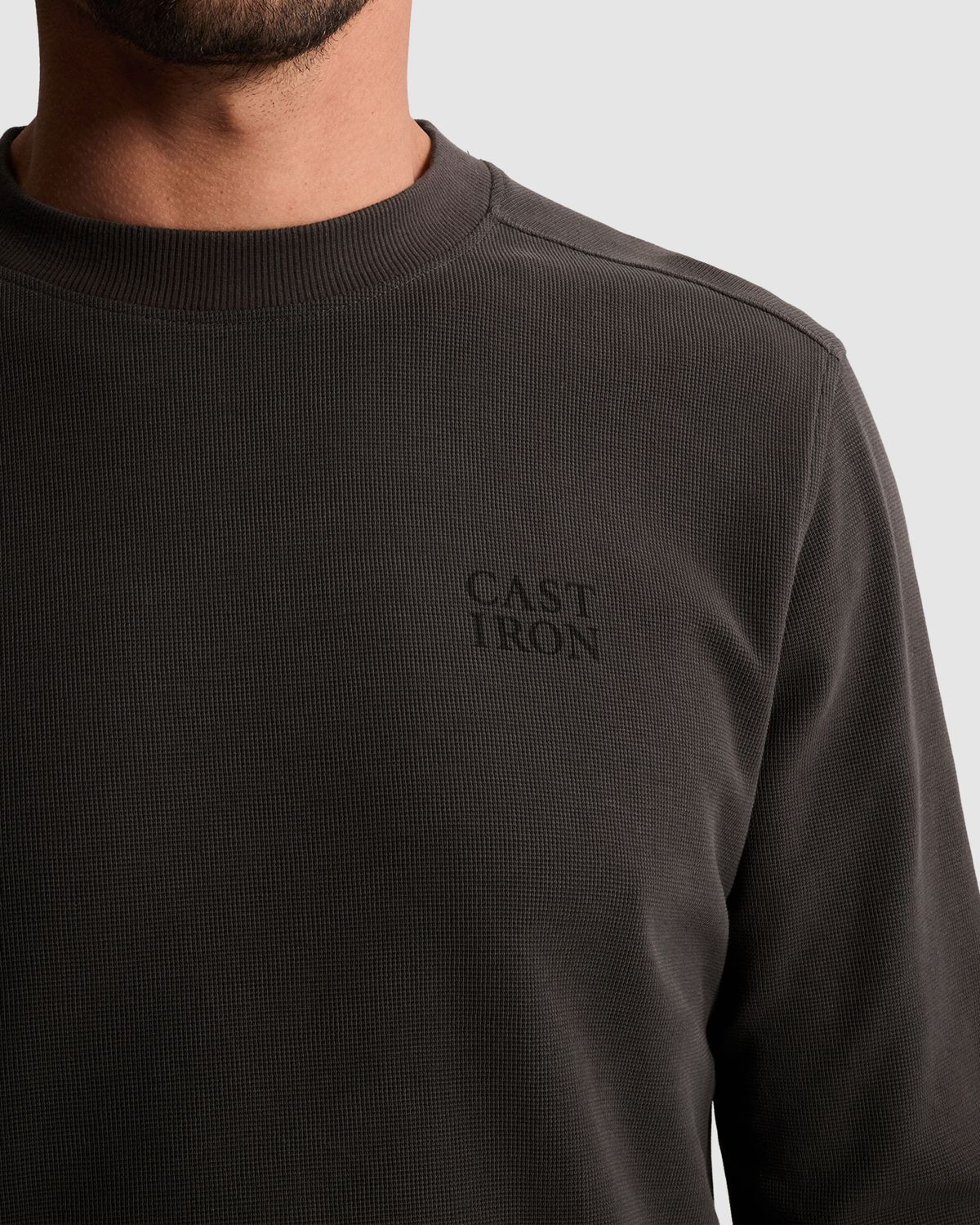 Cast Iron Regular fit T-shirt met lange mouwen