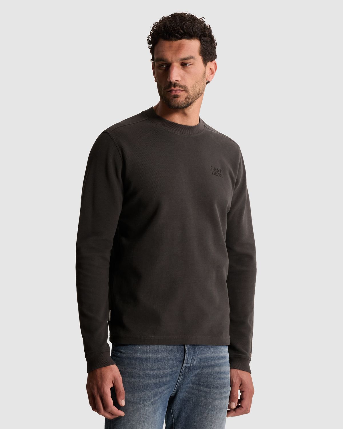 Cast Iron Regular fit T-shirt met lange mouwen