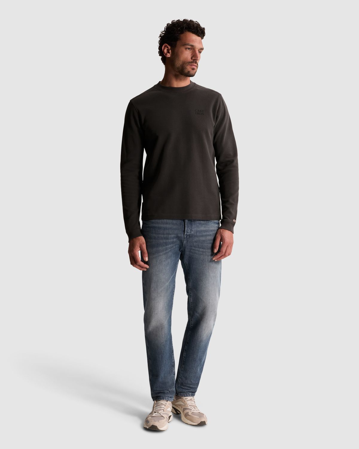 Cast Iron Regular fit T-shirt met lange mouwen