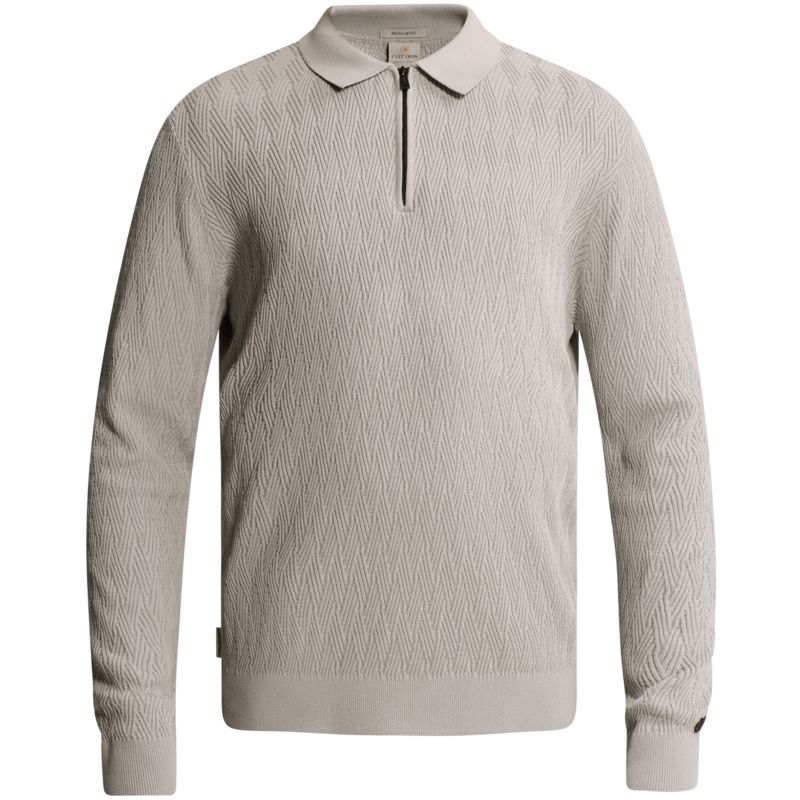 Cast Iron Trui van katoen/modal met polokraag