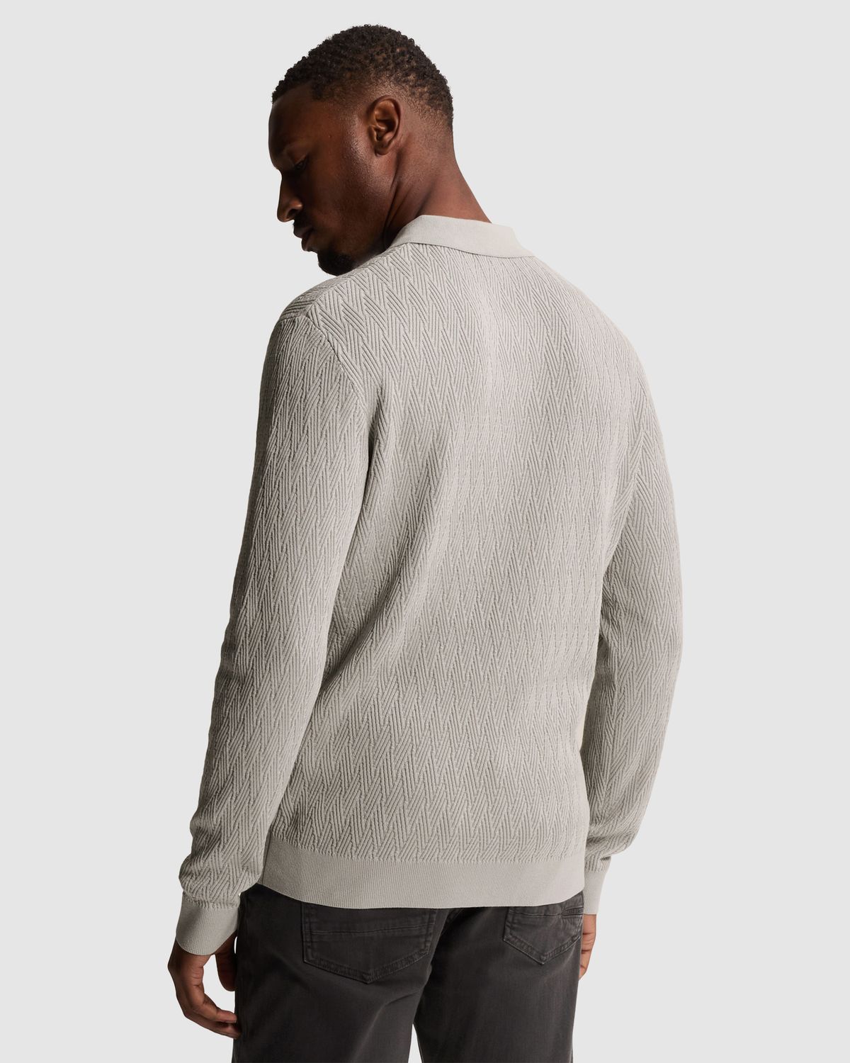 Cast Iron Trui van katoen/modal met polokraag