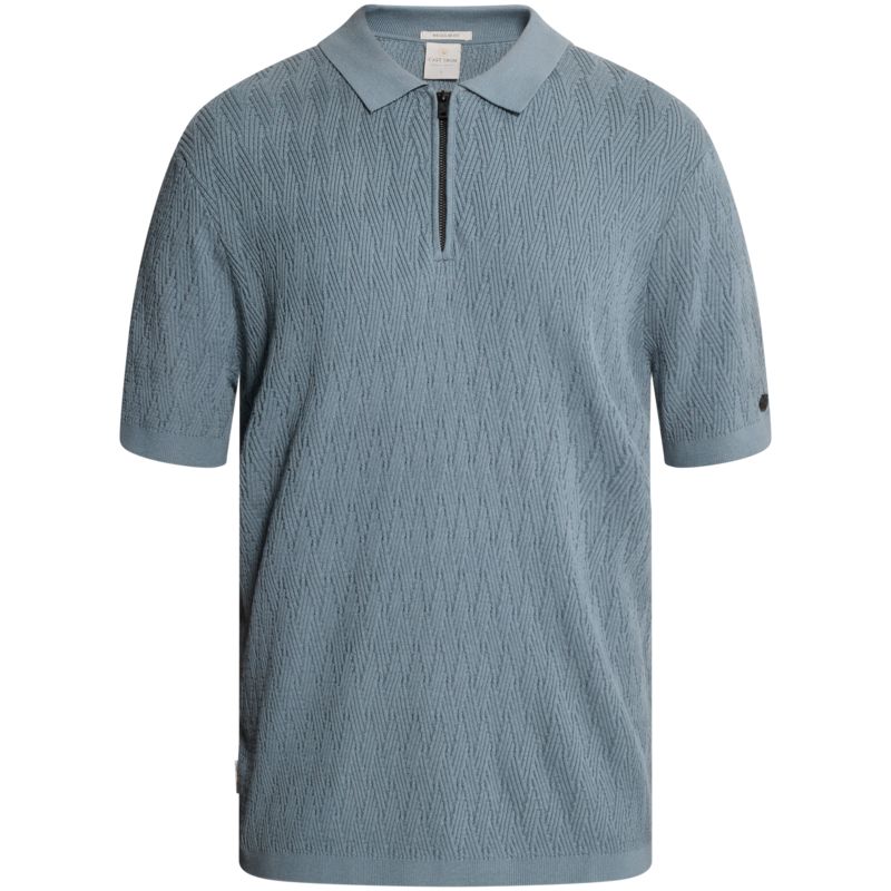 Cast Iron Polo van katoen/modal met rits