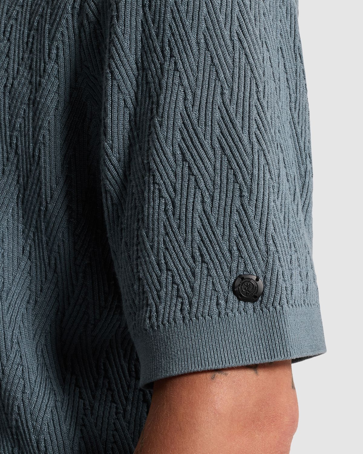 Cast Iron Polo van katoen/modal met rits