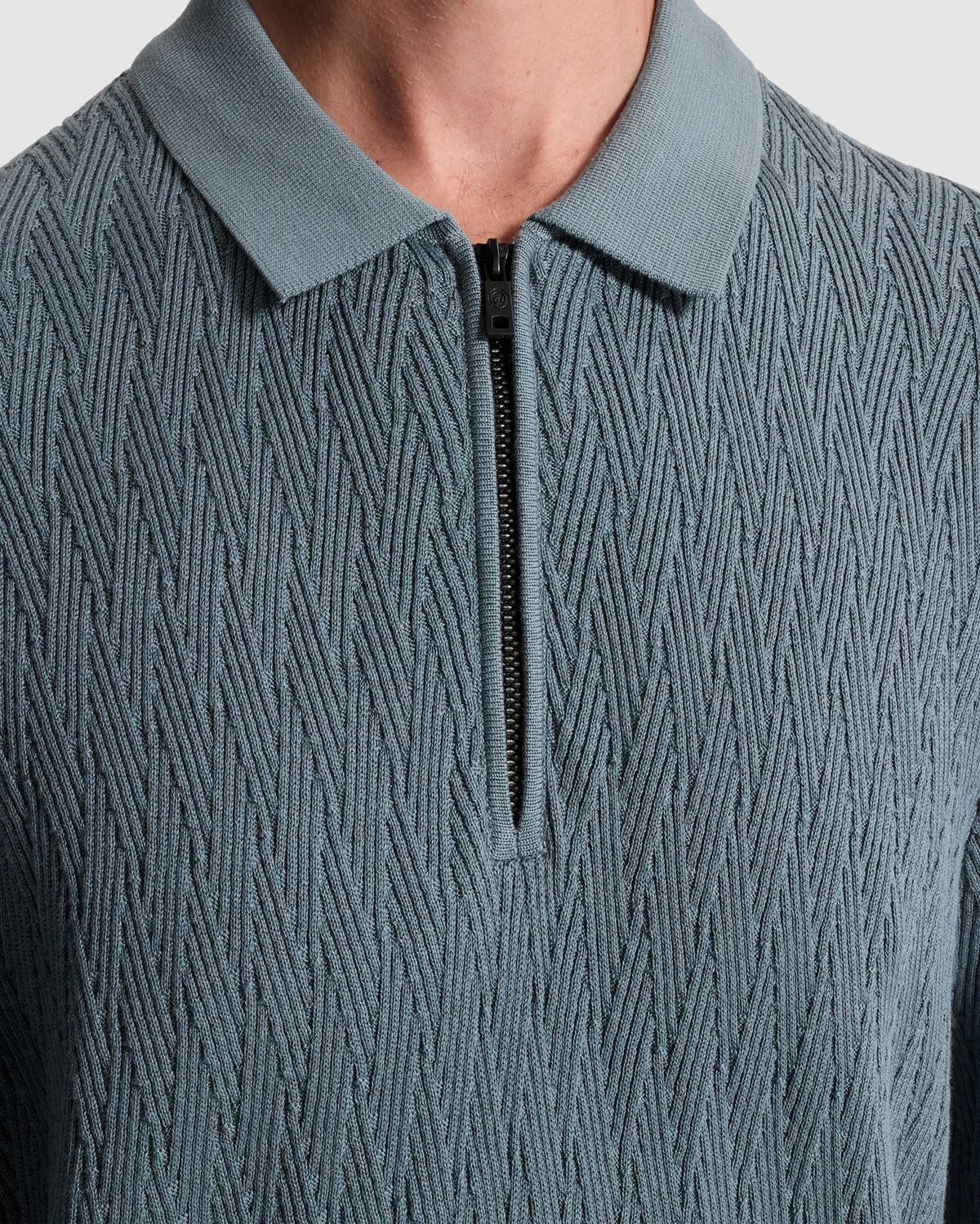 Cast Iron Polo van katoen/modal met rits