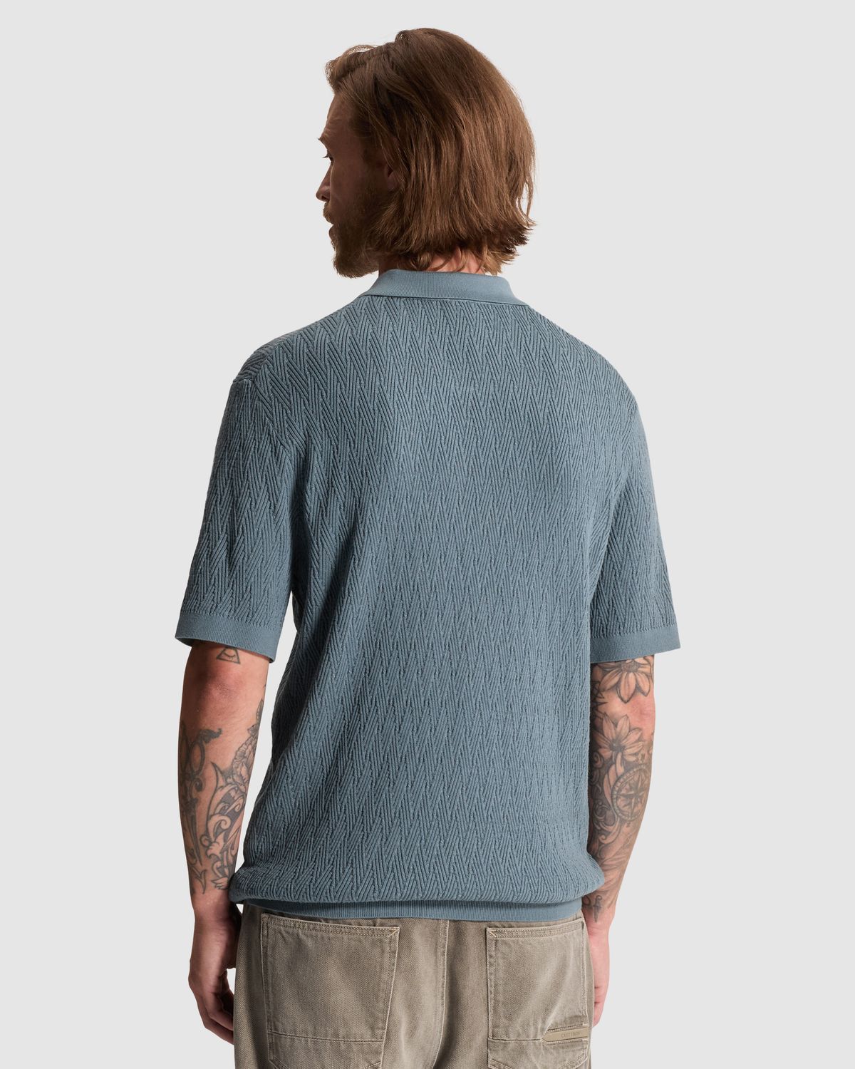 Cast Iron Polo van katoen/modal met rits