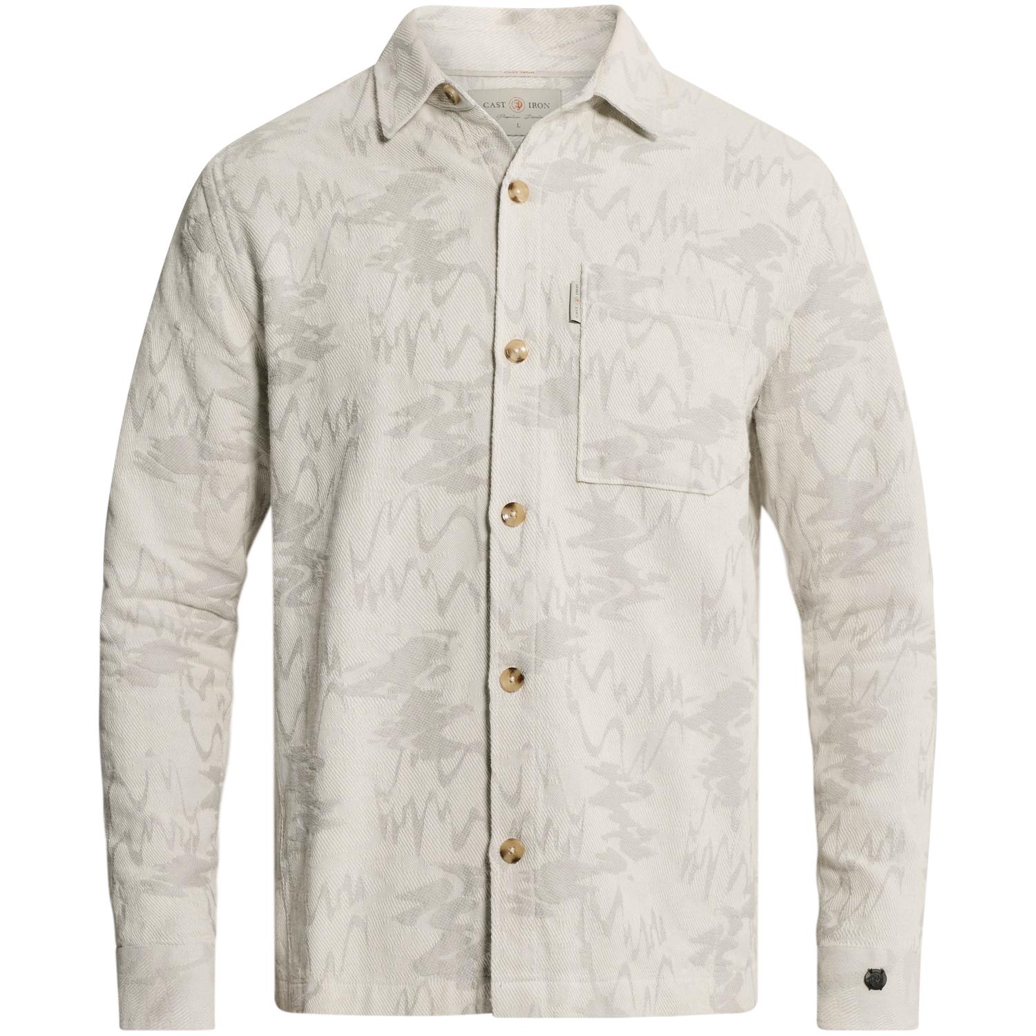 Cast Iron Long Overshirt met jacquardpatroon en knoopsluiting