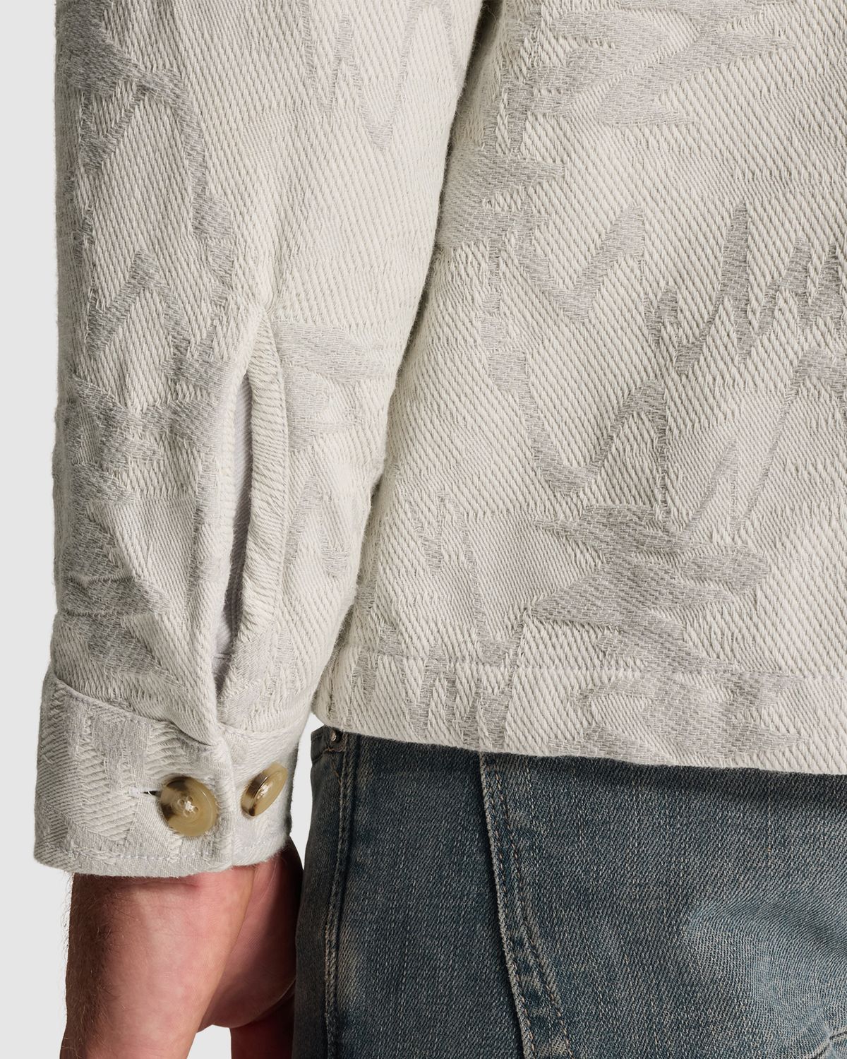 Cast Iron Long Overshirt met jacquardpatroon en knoopsluiting
