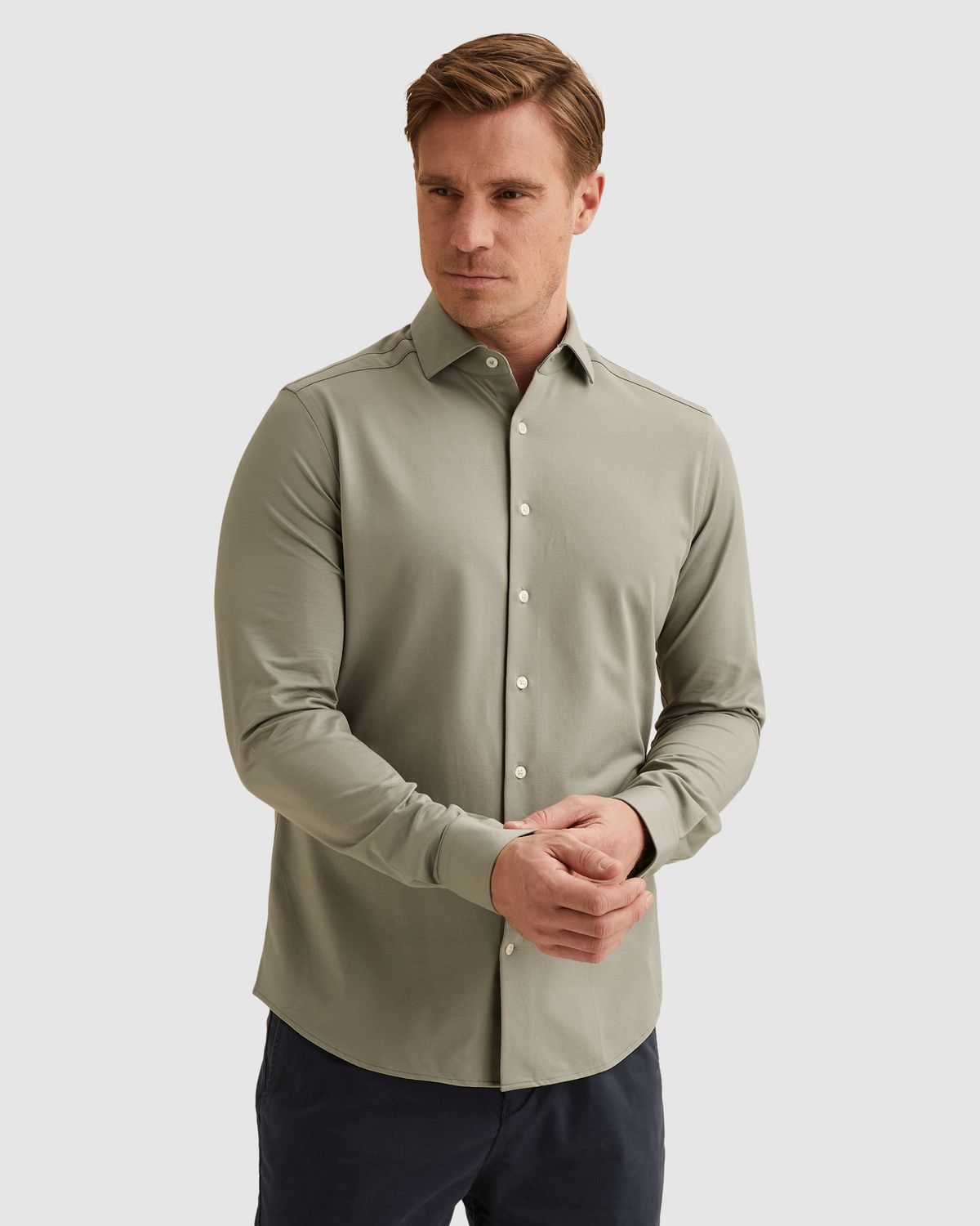 Vanguard Elevated Knit Shirt met widespread kraag