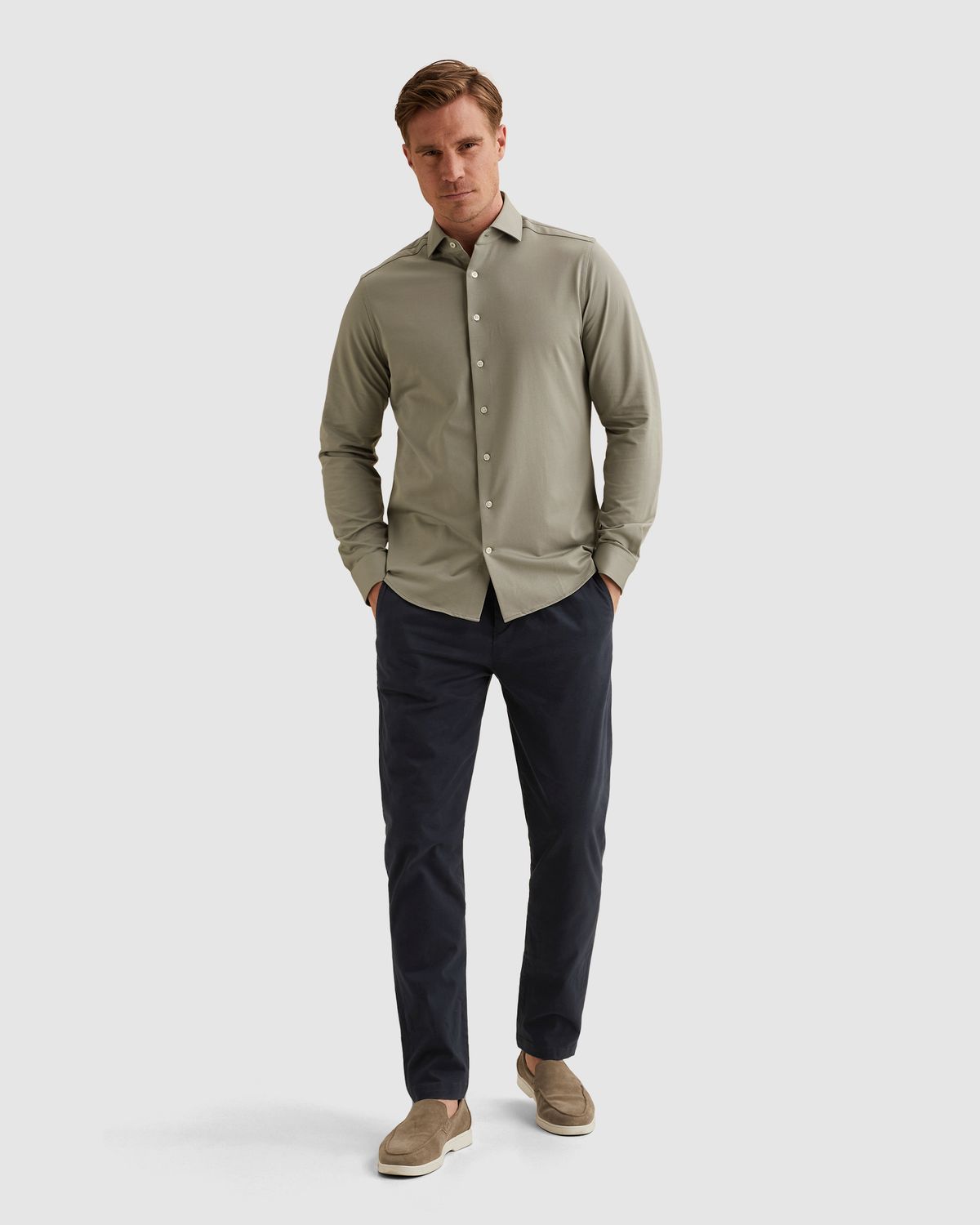 Vanguard Elevated Knit Shirt met widespread kraag