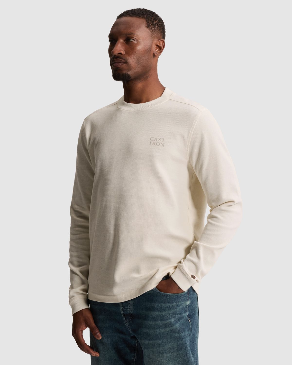 Cast Iron Regular fit T-shirt met lange mouwen