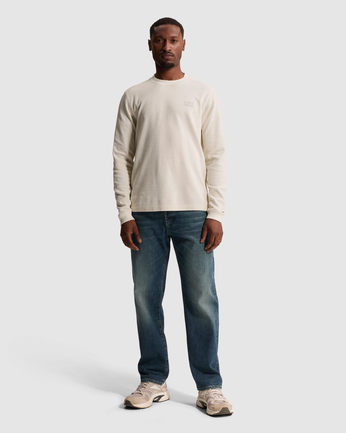 Cast Iron Regular fit T-shirt met lange mouwen