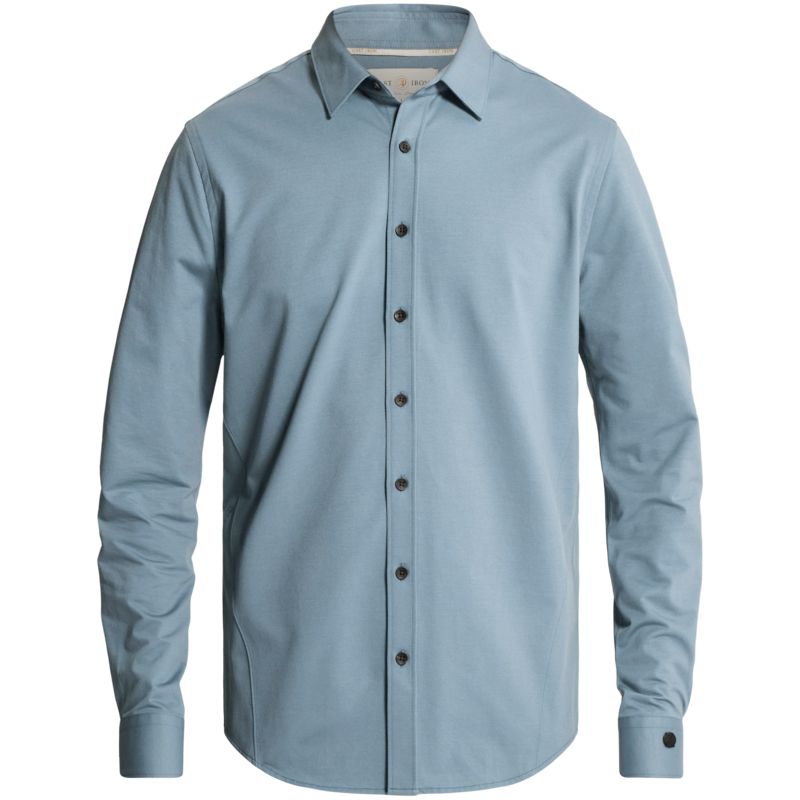 Cast Iron Overhemd van twill jersey met kentkraag