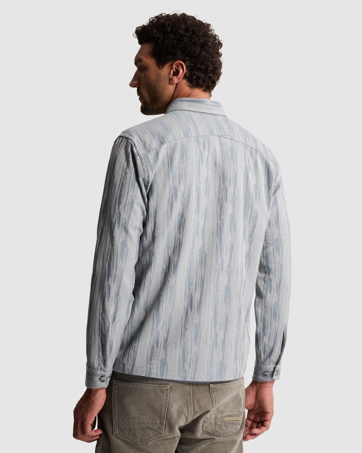 Cast Iron Overshirt met jacquardpatroon en borstzak