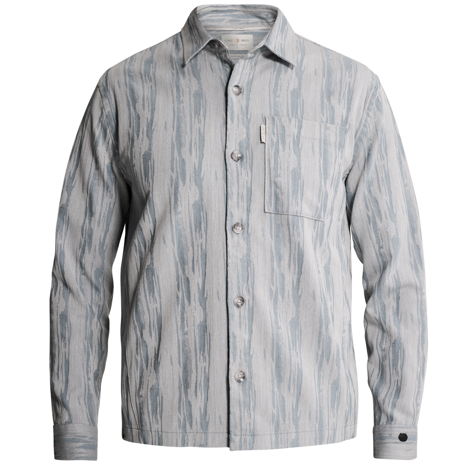 Cast Iron Overshirt met jacquardpatroon en borstzak