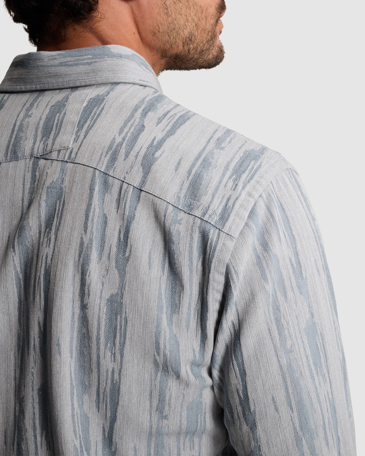 Cast Iron Overshirt met jacquardpatroon en borstzak
