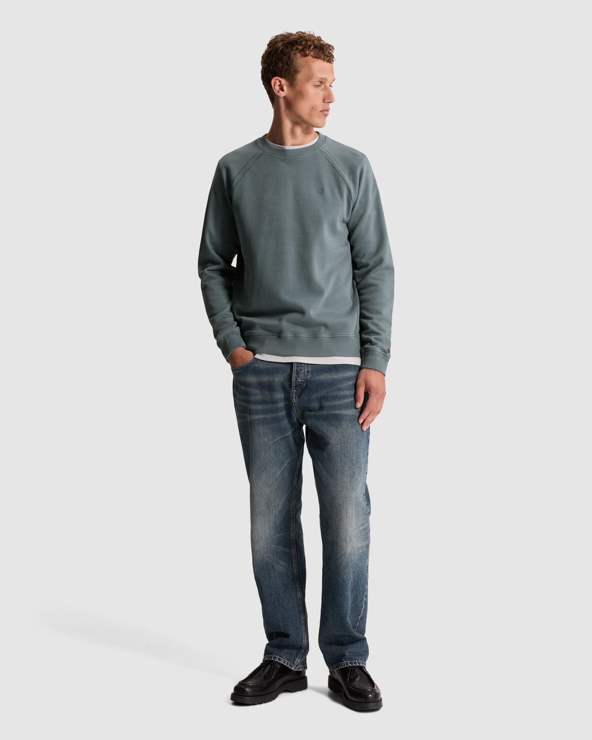 Cast Iron Sweatshirt met raglanmouwen en ronde hals