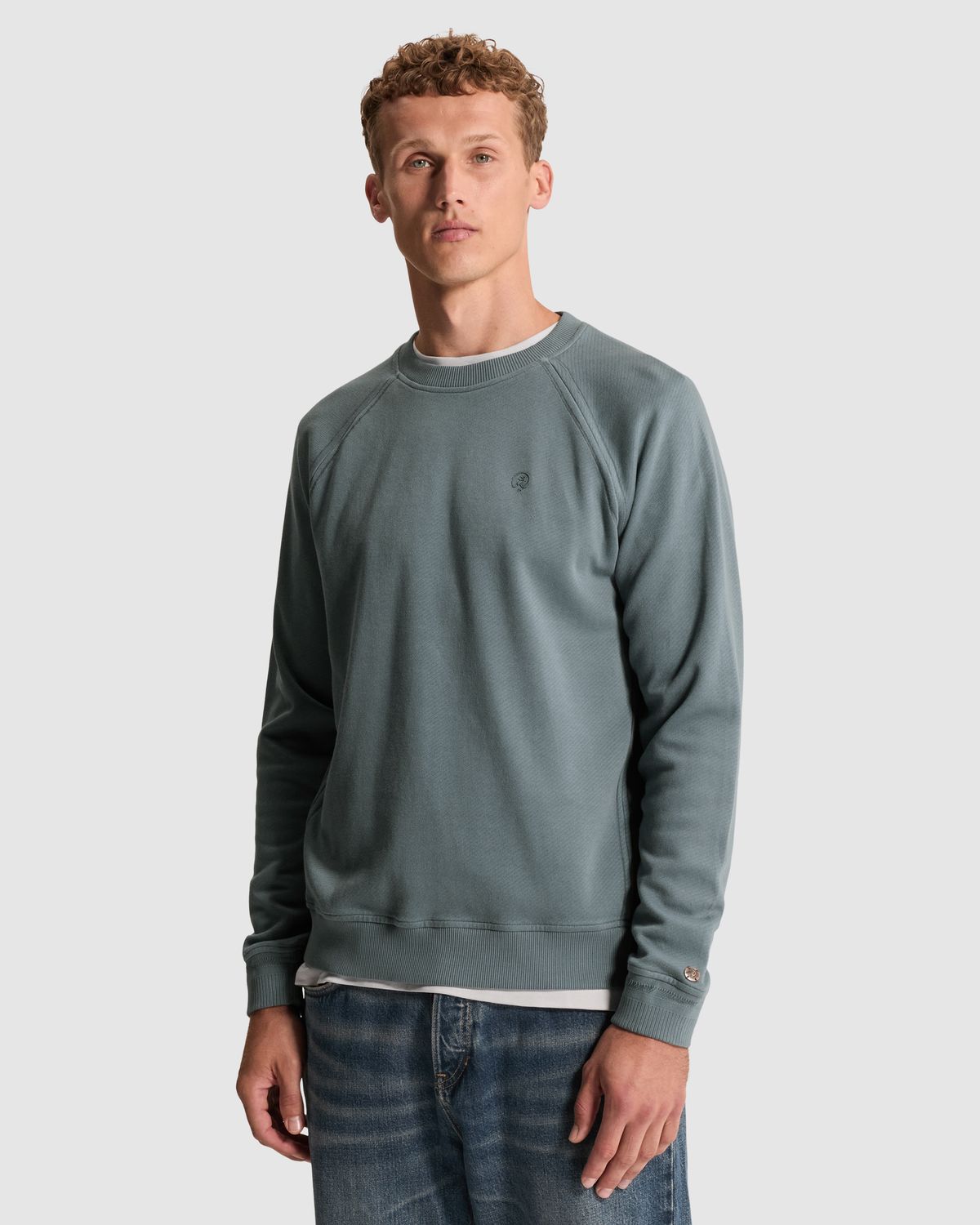 Cast Iron Sweatshirt met raglanmouwen en ronde hals