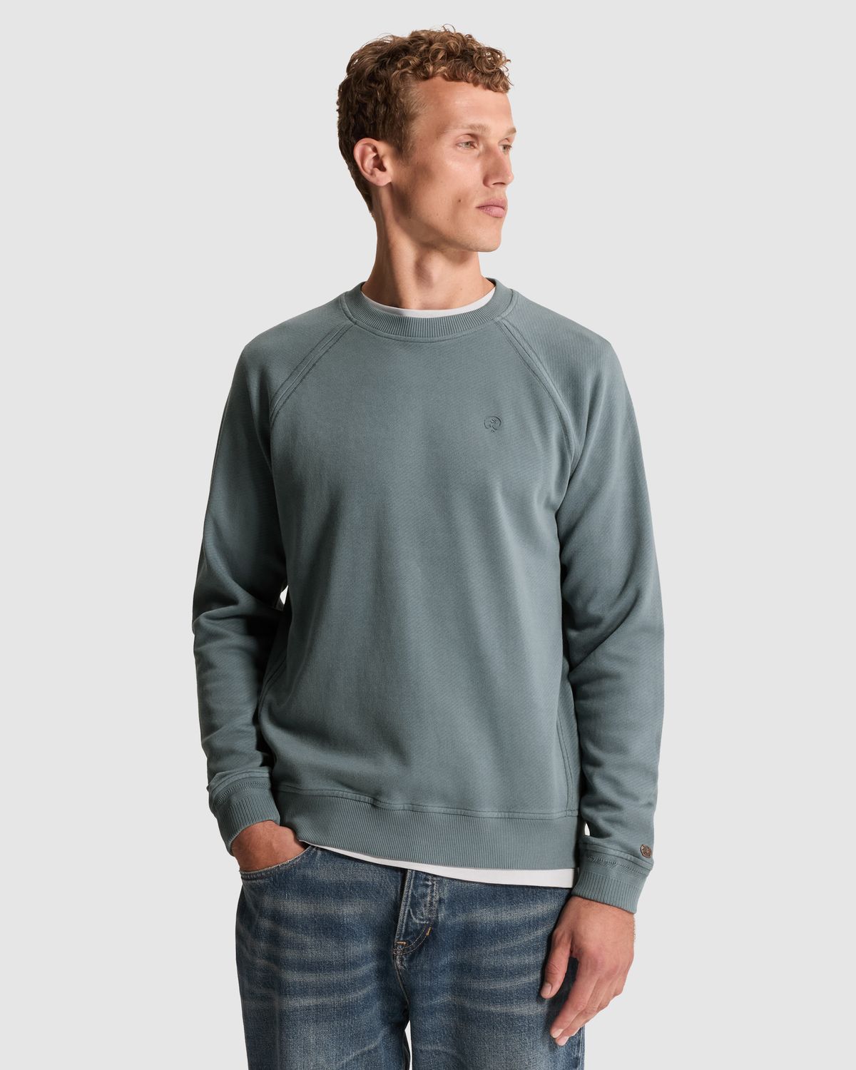Cast Iron Sweatshirt met raglanmouwen en ronde hals