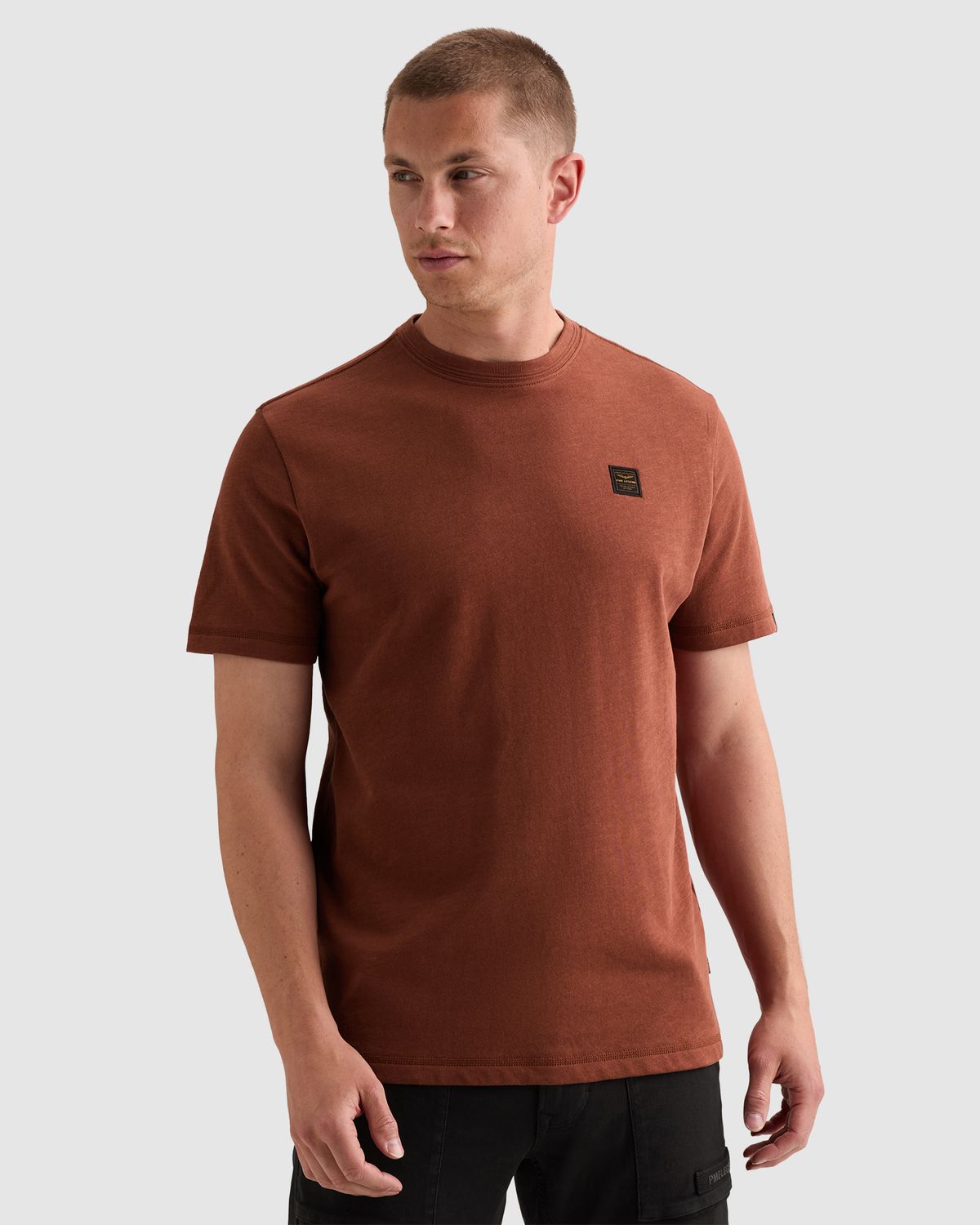 PME Legend Lichtgewicht T-shirt van 100% katoen met badge