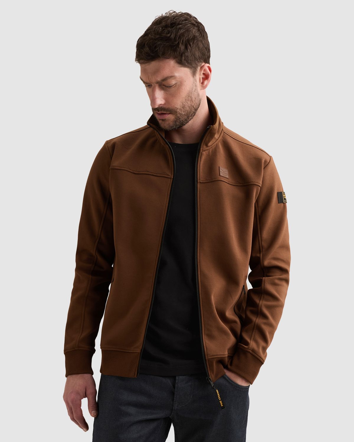 PME Legend Sweat jacket met ritssluiting en gequilt patroon