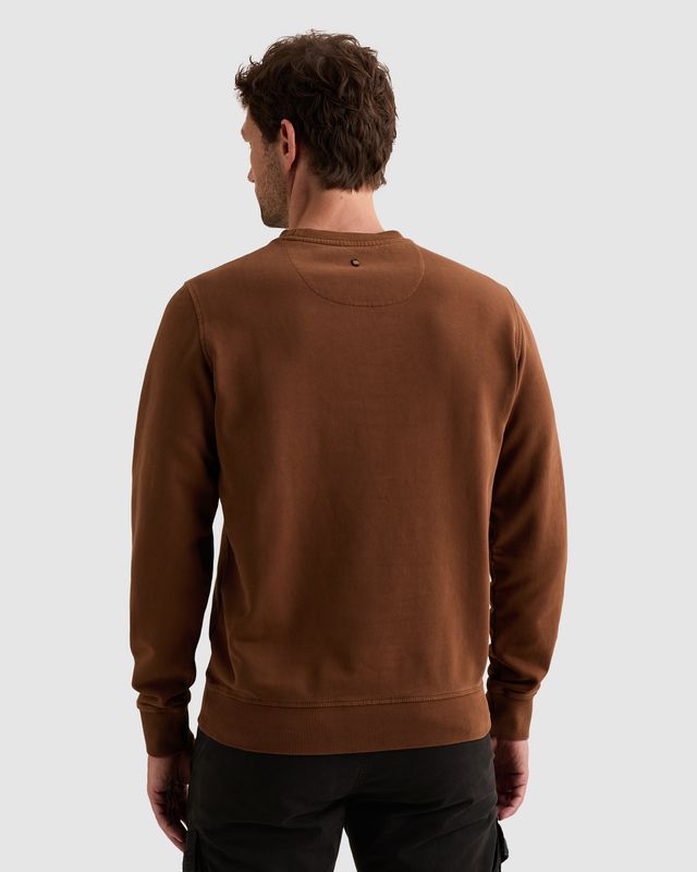 PME Legend Sweatshirt met garment-dye wassing en logo op de borst