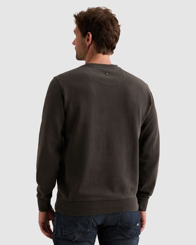 PME Legend Sweatshirt met garment-dye wassing en logo op de borst