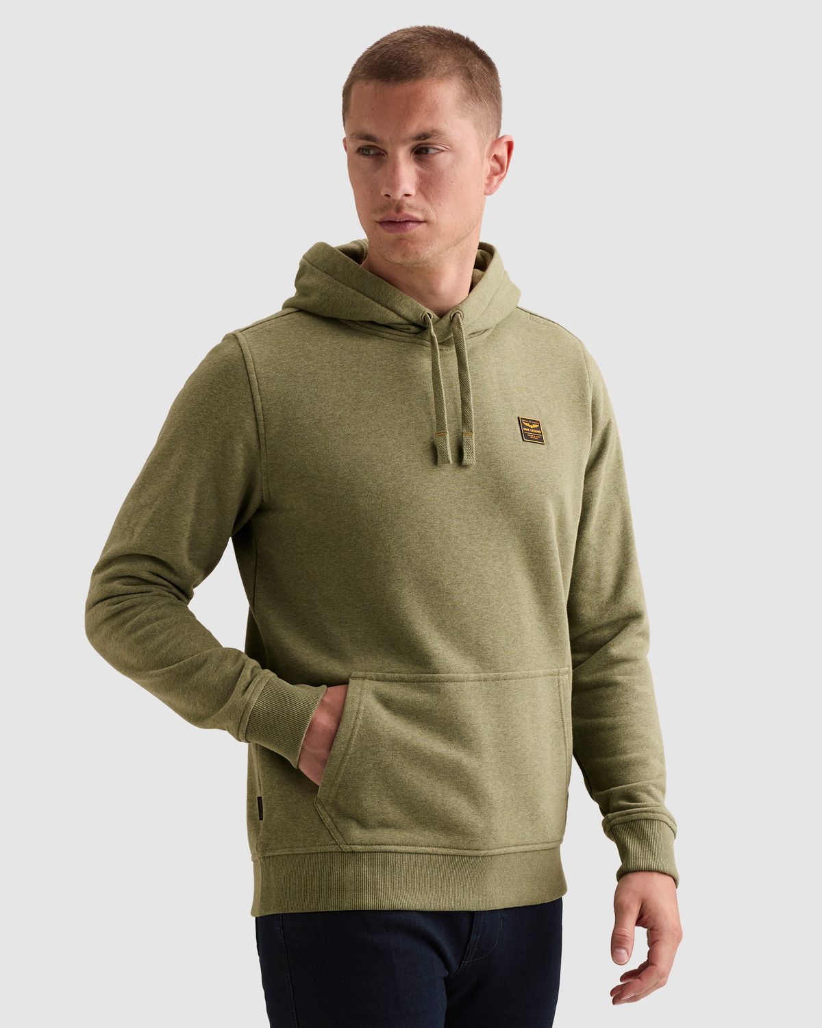 PME Legend Hoodie met rubberen badge en kangoeroezak