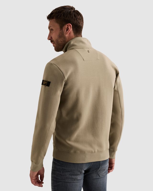 Sweat jacket met ritssluiting en doorgestikt patroon