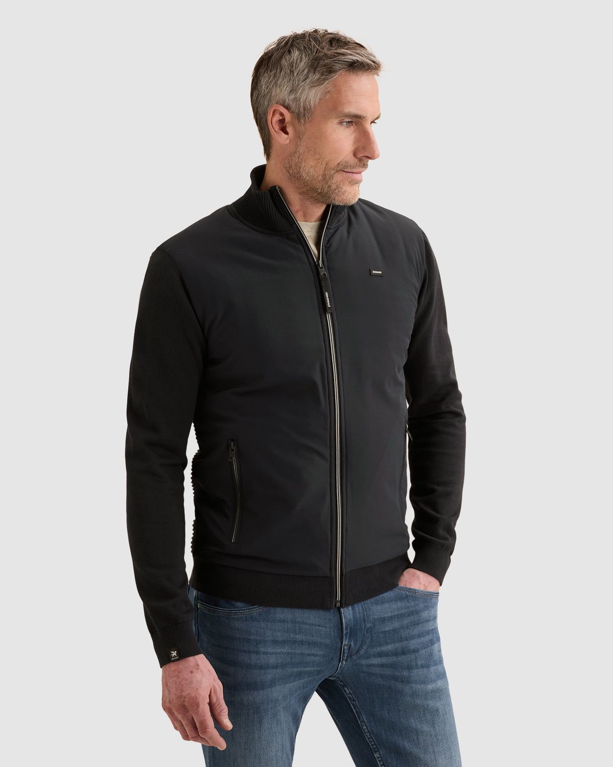 Vanguard Vest van katoen/modal met ritssluiting
