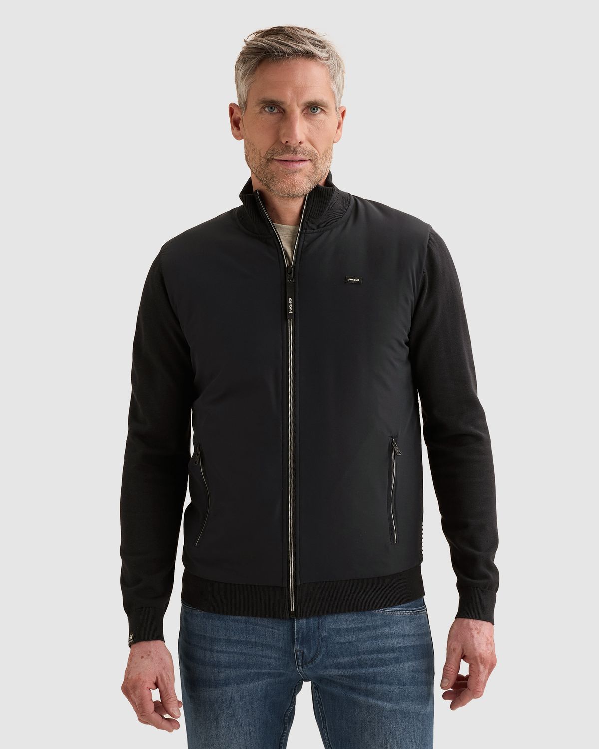 Vanguard Vest van katoen/modal met ritssluiting