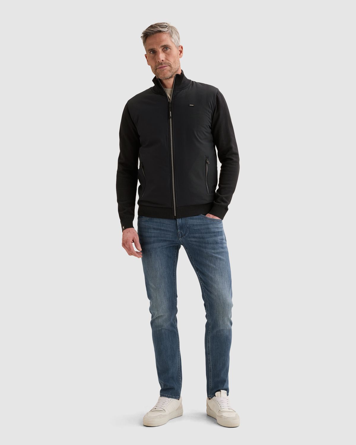 Vanguard Vest van katoen/modal met ritssluiting