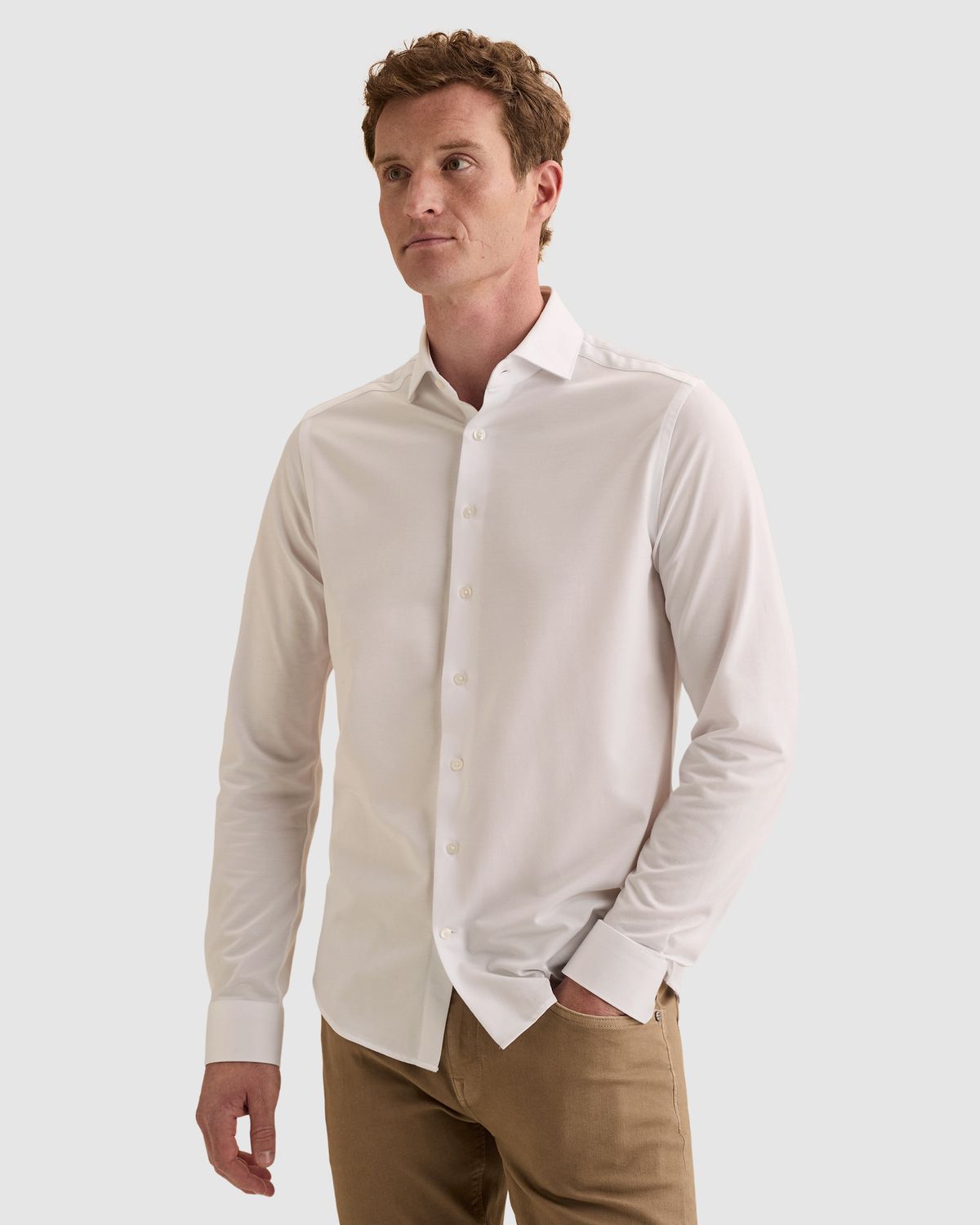Vanguard Elevated Knit Shirt met widespread kraag