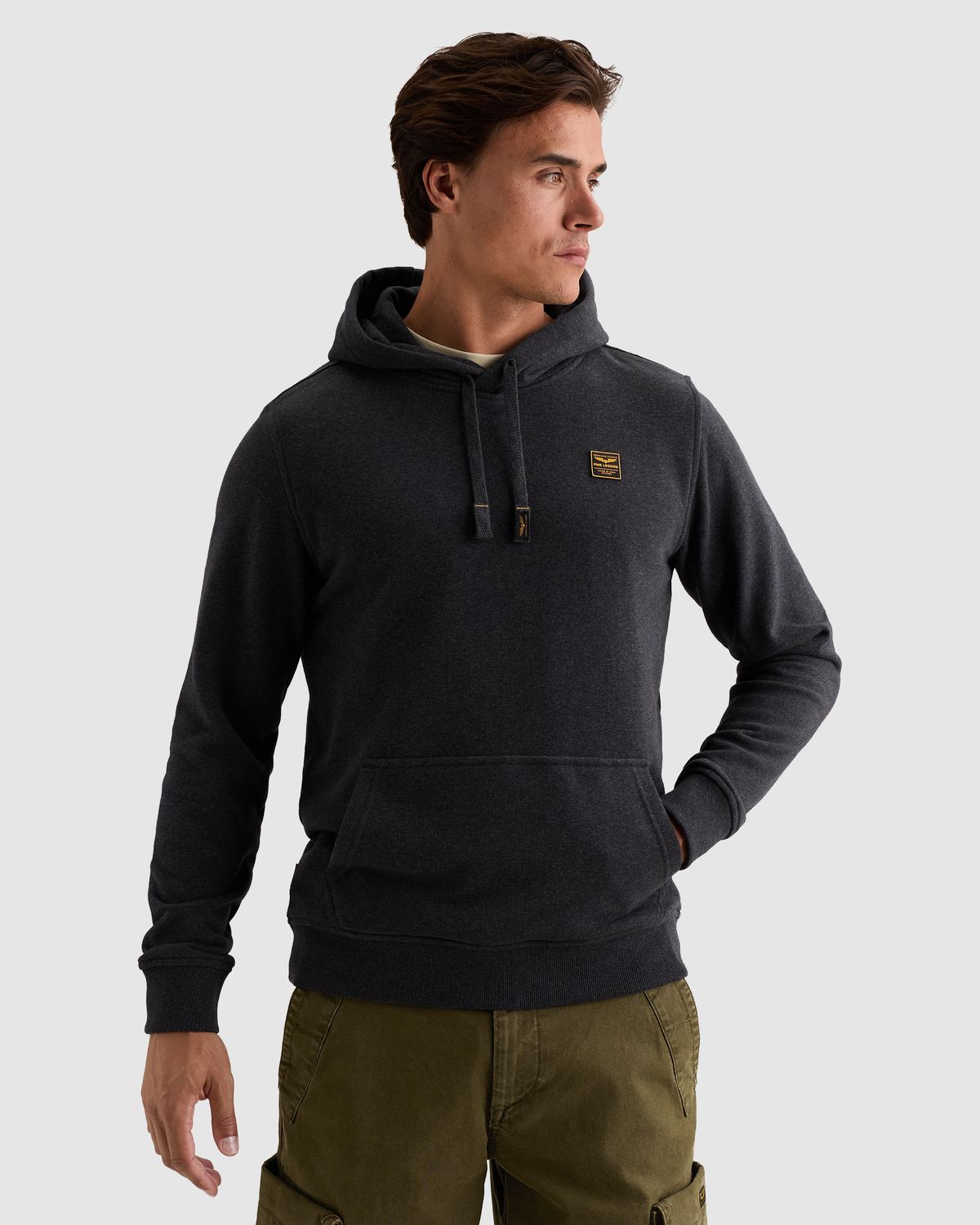 PME Legend Hoodie met rubberen badge en kangoeroezak