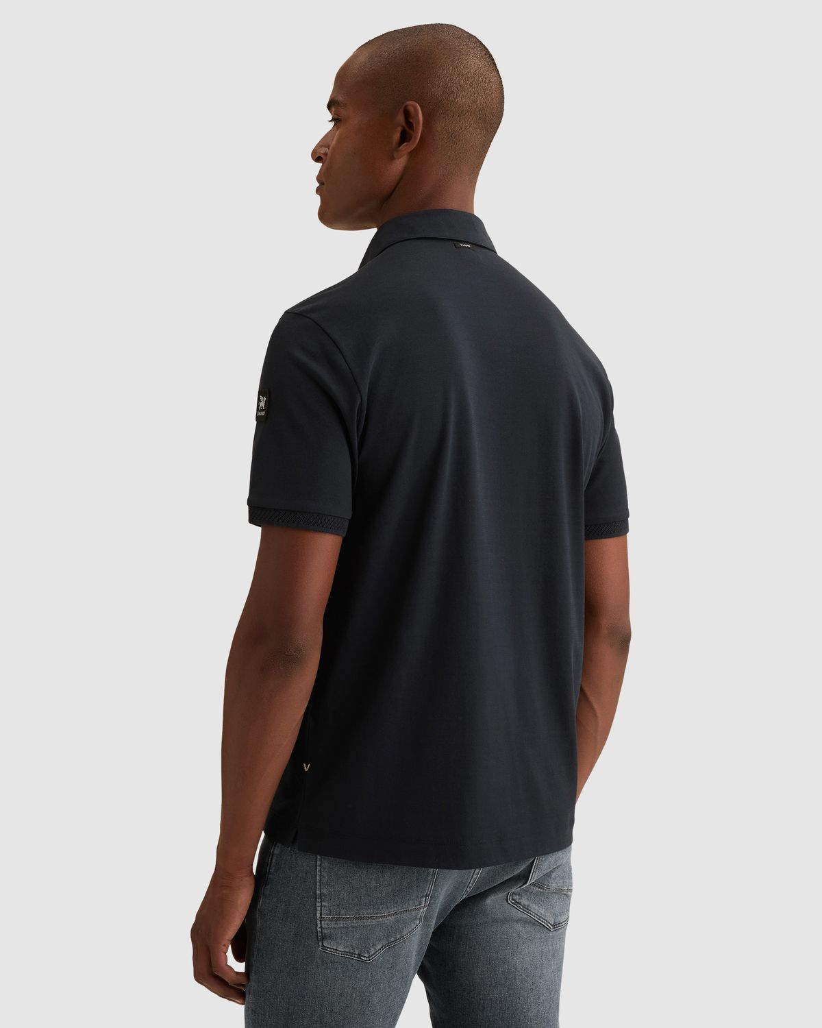 Vanguard Polo van interlock jersey met structuur