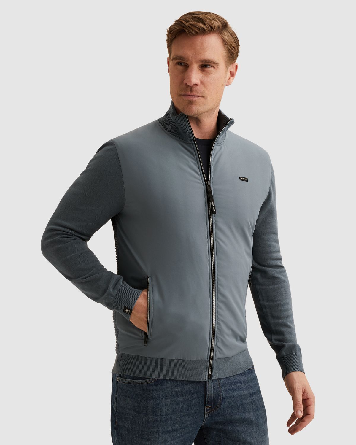 Vanguard Vest van katoen/modal met ritssluiting