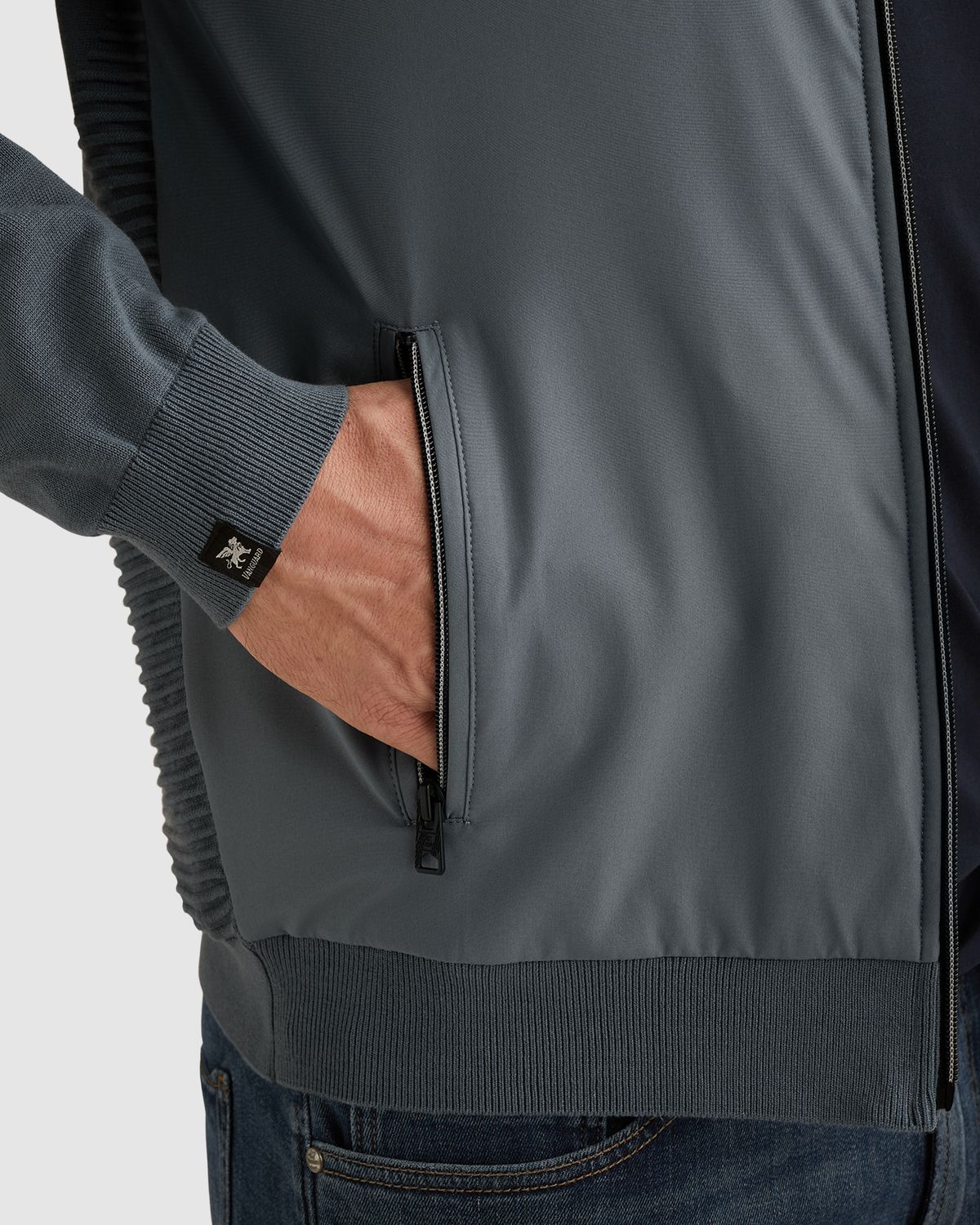 Vanguard Vest van katoen/modal met ritssluiting