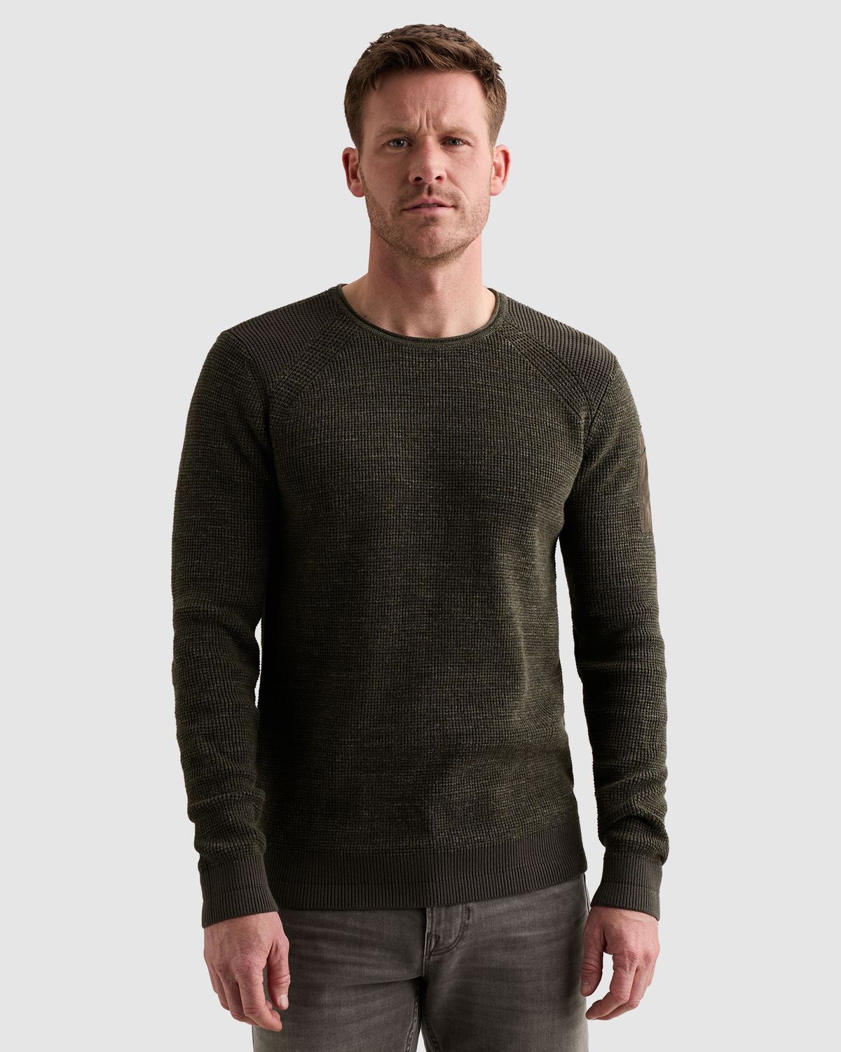 PME Legend Trui van katoen melange met flight pocket