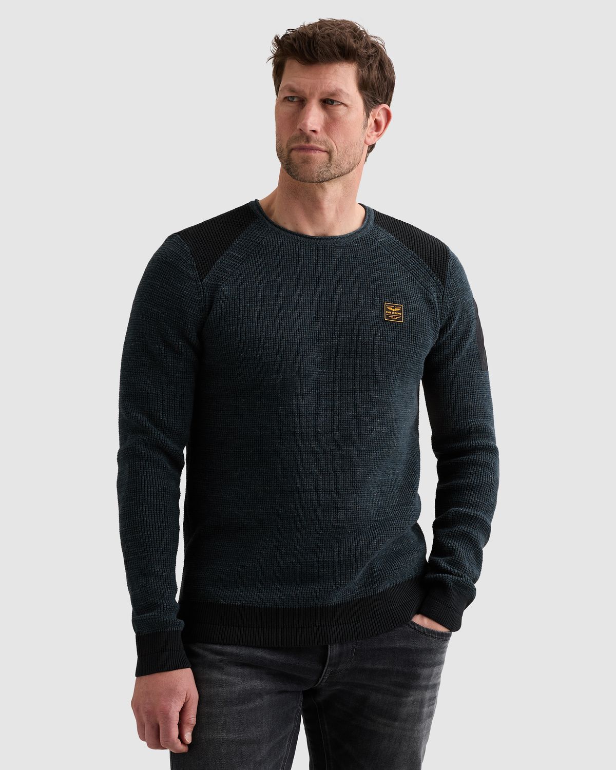 PME Legend Trui van katoen melange met flight pocket
