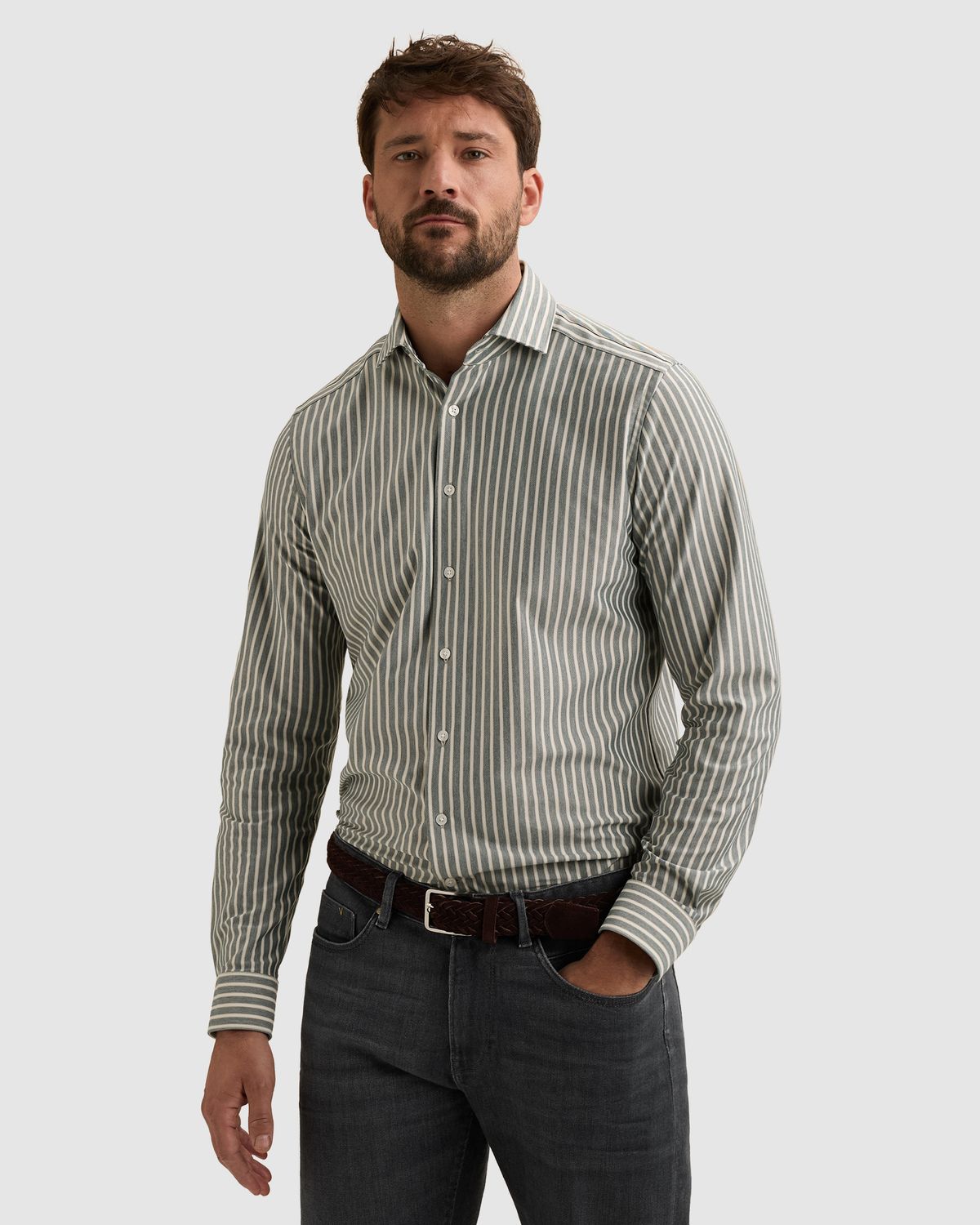 Vanguard Elevated Knit shirt met streeppatroon